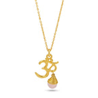 Carnelian, Moonstone with Reflected Bliss Om Necklace - La Vitá Jewels