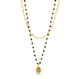 Labradorite with Black Onyx Beads Necklace