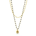Labradorite with Black Onyx Beads Necklace - La Vitá Jewels