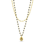 Labradorite with Black Onyx Beads Necklace - La Vitá Jewels