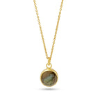 Double Moon Dual sided Gemstone Pendant Necklaces - La Vitá Jewels