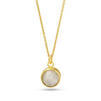 Double Moon Dual sided Gemstone Pendant Necklaces - La Vitá Jewels