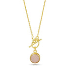 Double Moon Dual sided Gemstone Pendant Necklaces - La Vitá Jewels