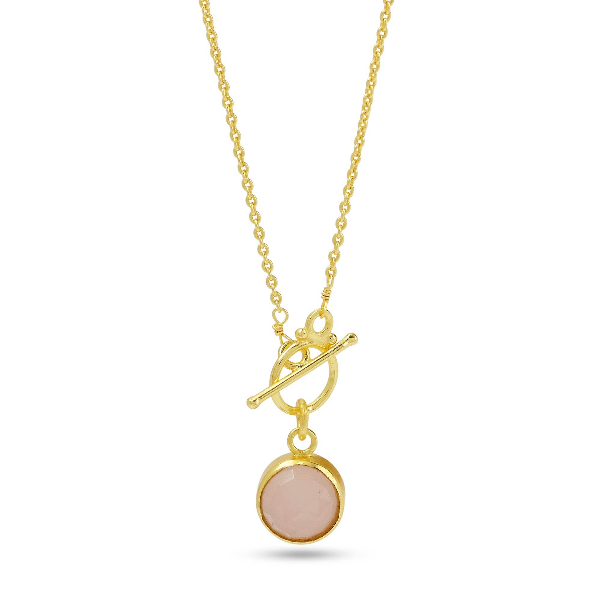 Double Moon Dual sided Gemstone Pendant Necklaces - La Vitá Jewels