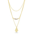 Labradorite with Triple layer Hamsa Necklace - La Vitá Jewels