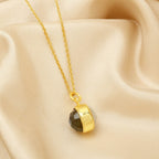 Double Moon Dual sided Gemstone Pendant Necklaces - La Vitá Jewels