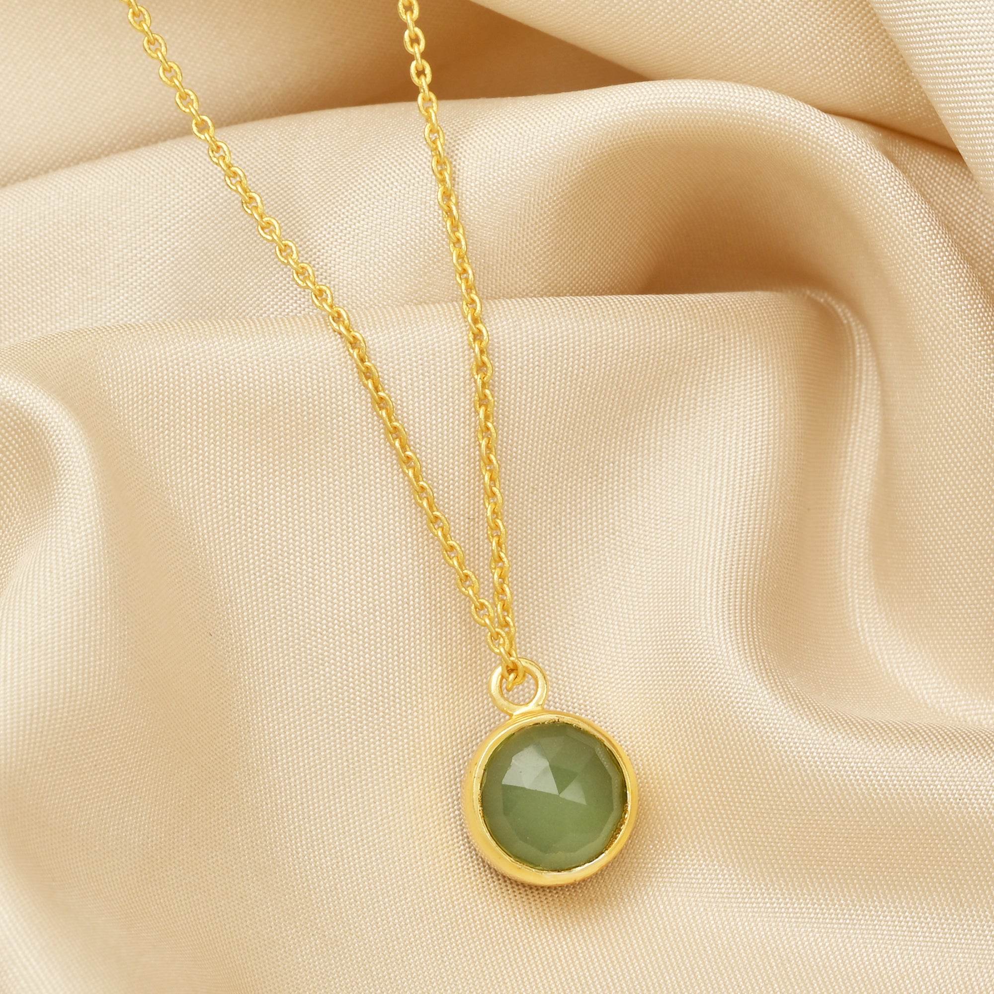 Double Moon Dual sided Gemstone Pendant Necklaces - La Vitá Jewels