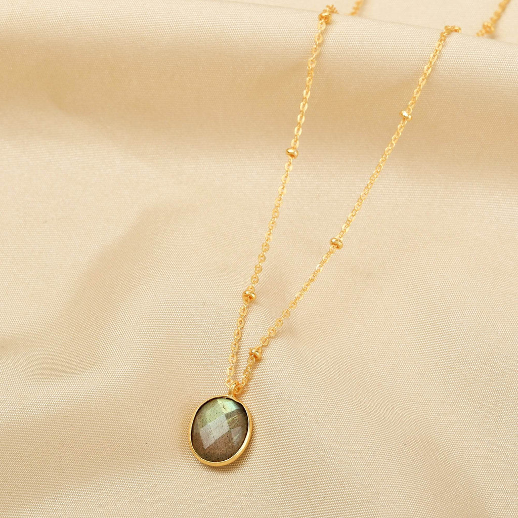 Labradorite, London Topaz Color Gemstone Necklaces in Sterling Silver - La Vitá Jewels