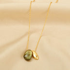 Kayla Bean Shape Labradorite Dainty Necklace - La Vitá Jewels