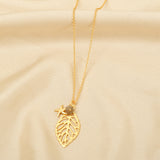 Labradorite Beads with Leaf Necklaces