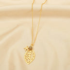 Labradorite gemstone with Willa Leafy Necklace - La Vitá Jewels