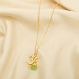 Carnelian, Moonstone with Reflected Bliss Om Necklace
