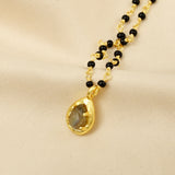 Labradorite with Black Onyx Beads Necklace