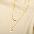 Labradorite with Triple layer Hamsa Necklace - La Vitá Jewels