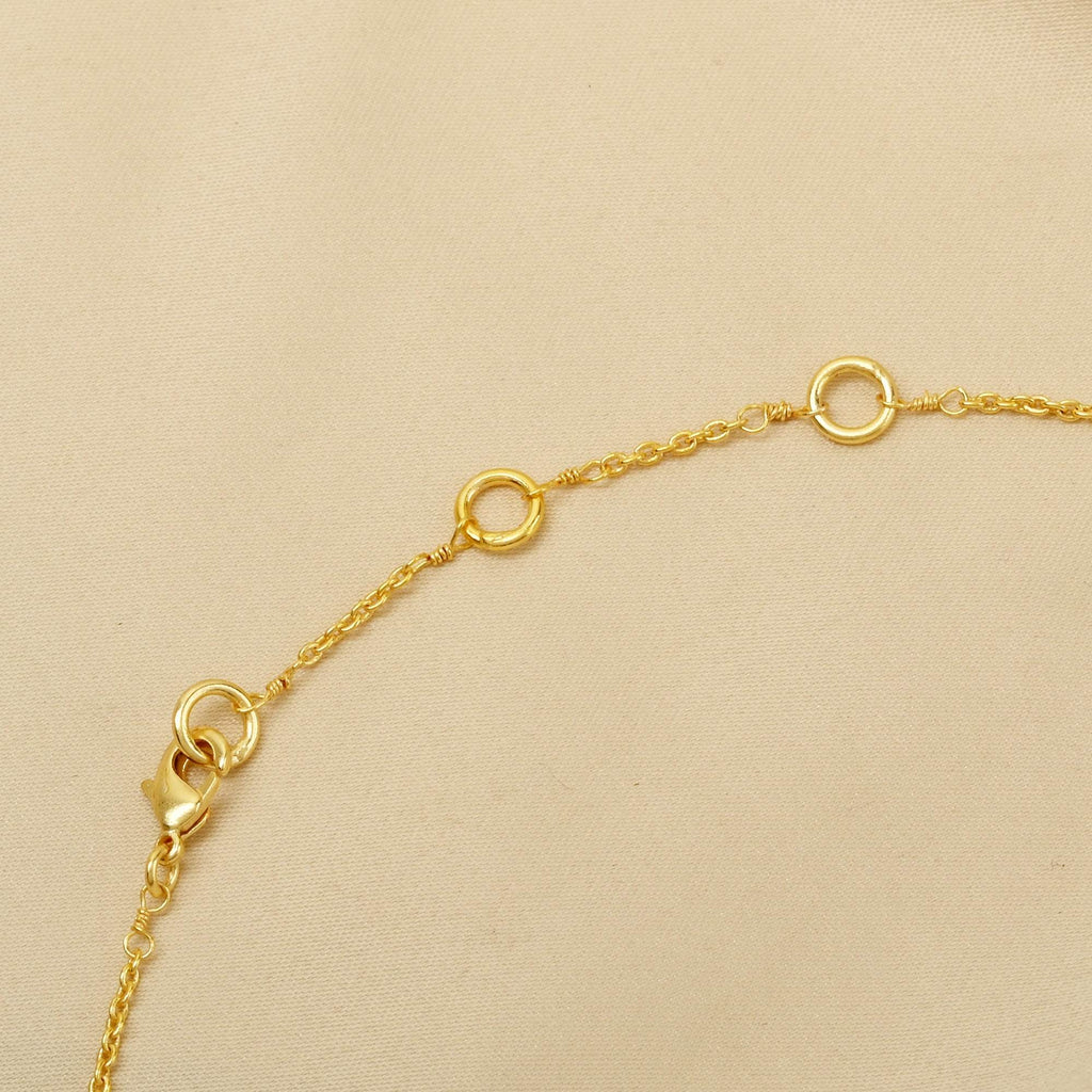 Polly Smoky Topaz gemstone with Round Disc Texture Lariat Necklace - La Vitá Jewels