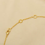 Polly Smoky Topaz gemstone with Round Disc Texture Lariat Necklace - La Vitá Jewels