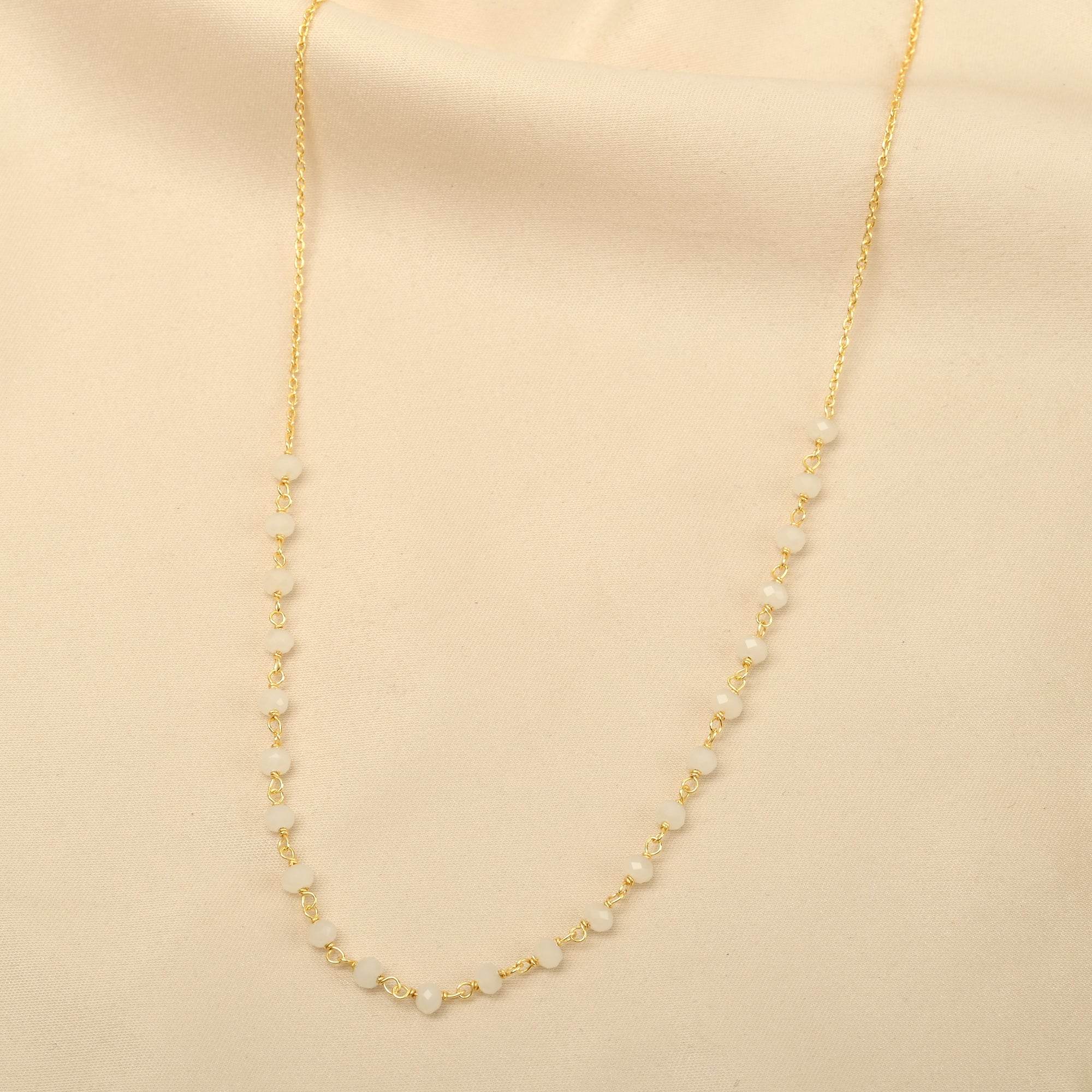 Green Chalcedony Beads Necklace - La Vitá Jewels