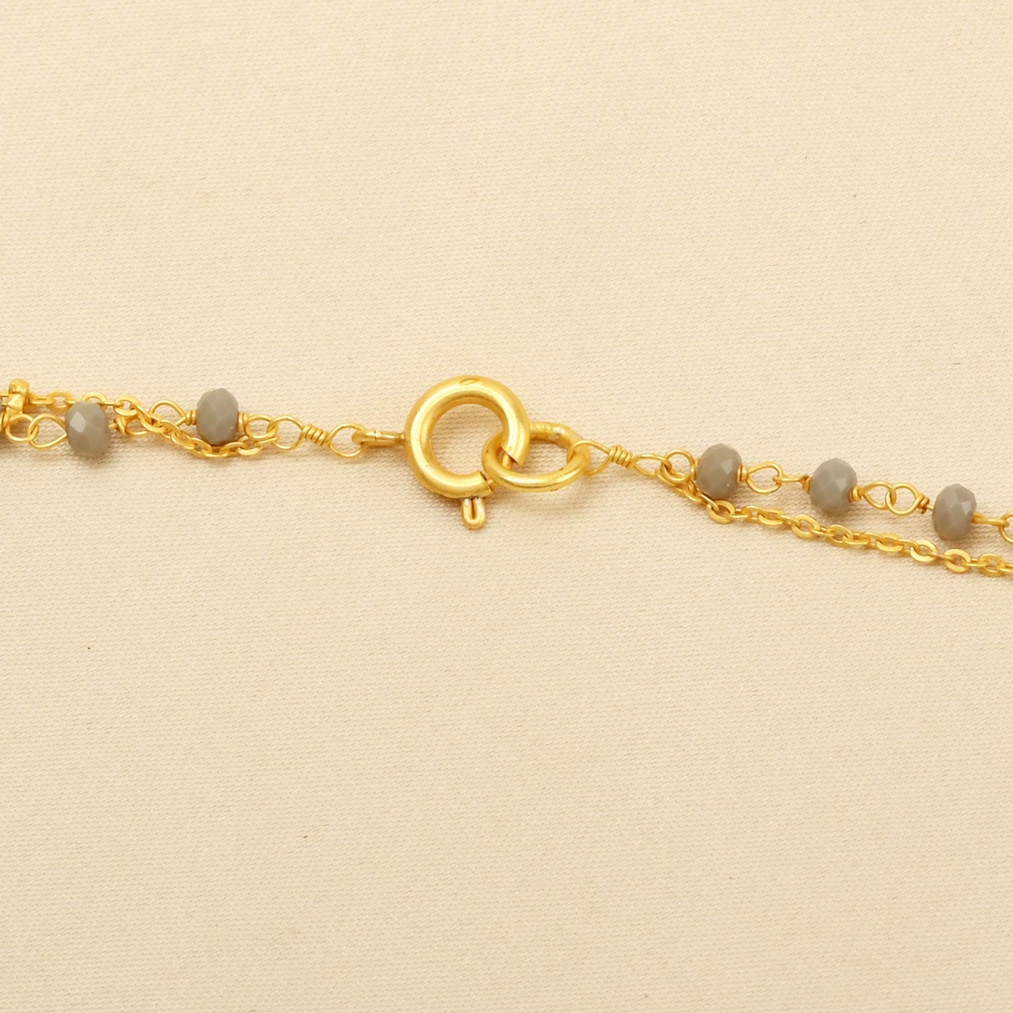 Layered Grey Chalcedony Beads Necklaces - La Vitá Jewels