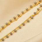 Layered Grey Chalcedony Beads Necklaces - La Vitá Jewels