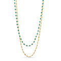 Turquoise Beads with Metal Beads Necklaces - La Vitá Jewels