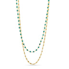 Turquoise Beads with Metal Beads Necklaces - La Vitá Jewels