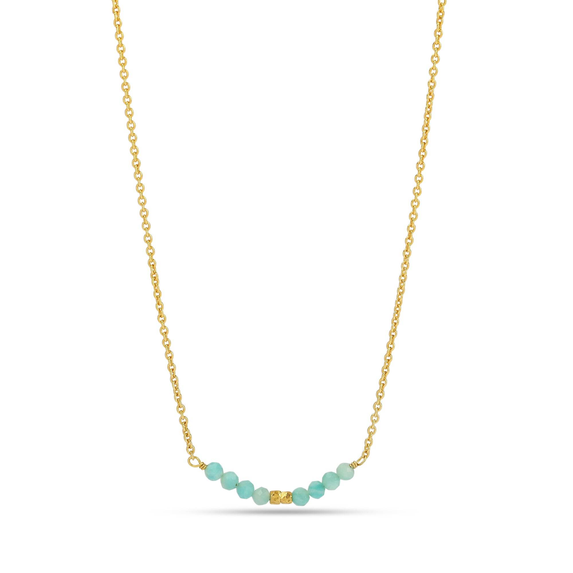 Amazonite and Labradorite Beads Bar Necklaces - La Vitá Jewels