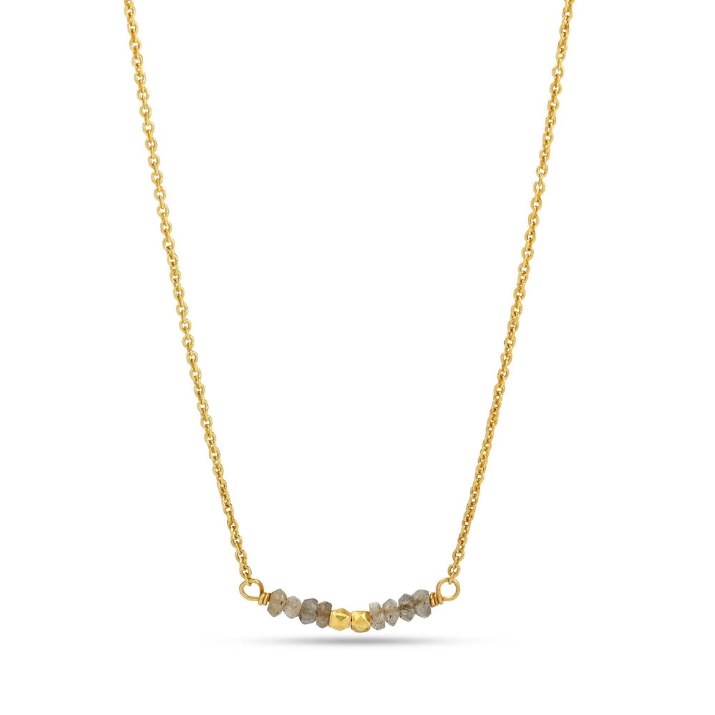 Amazonite and Labradorite Beads Bar Necklaces - La Vitá Jewels