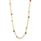 Wooden with Carnelian Beads Necklace - La Vitá Jewels