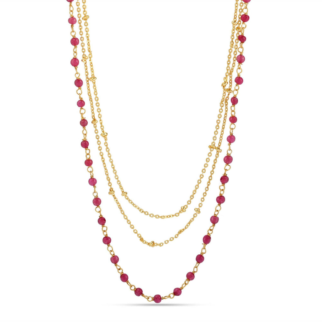 Multi Layered Gemstones Beaded Necklaces - La Vitá Jewels
