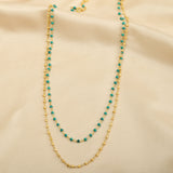 Turquoise Beads with Metal Beads Necklaces