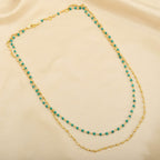 Turquoise Beads with Metal Beads Necklaces - La Vitá Jewels