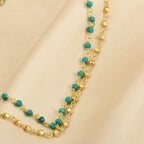 Turquoise Beads with Metal Beads Necklaces - La Vitá Jewels