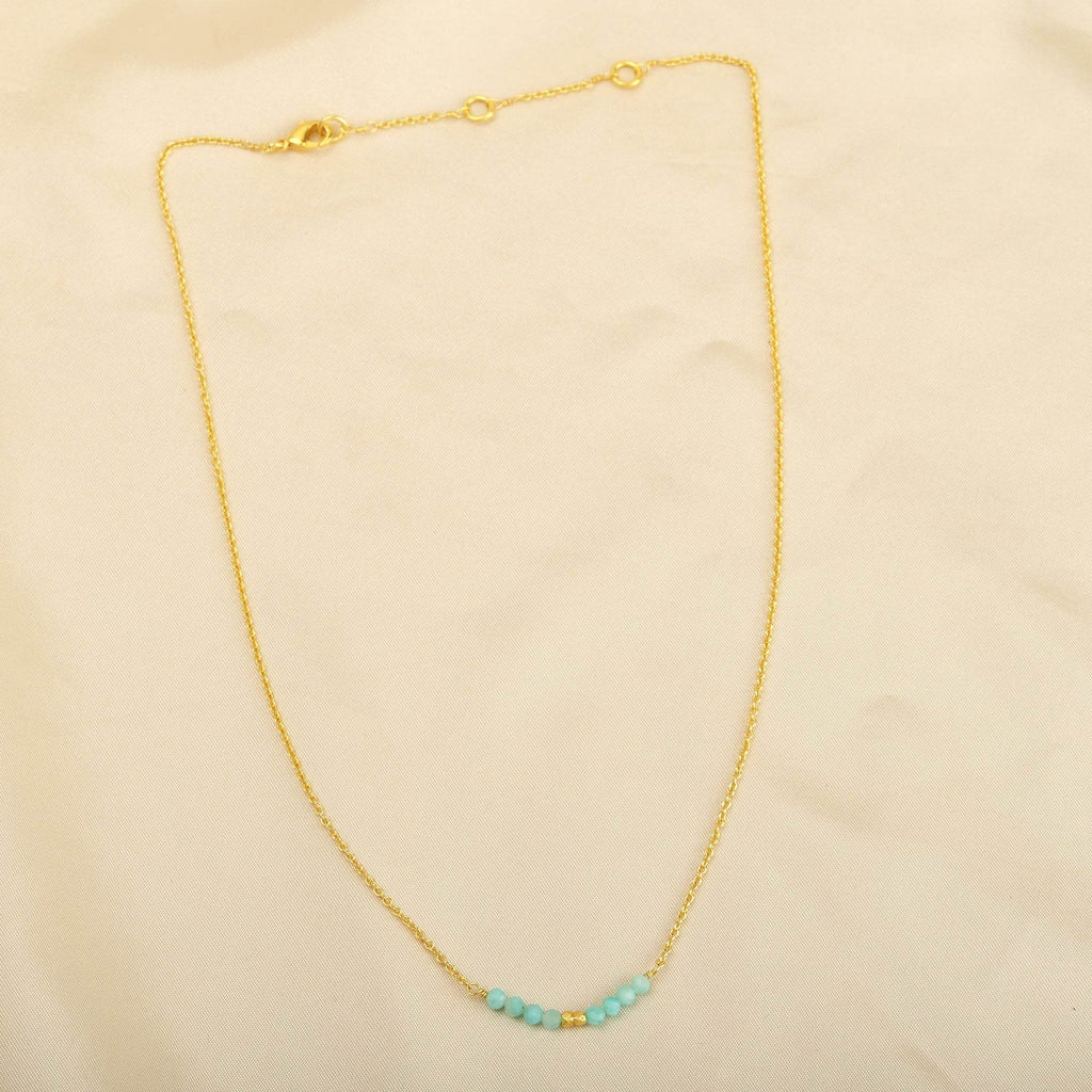 Amazonite and Labradorite Beads Bar Necklaces - La Vitá Jewels
