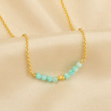 Amazonite and Labradorite Beads Bar Necklaces