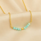 Amazonite and Labradorite Beads Bar Necklaces - La Vitá Jewels