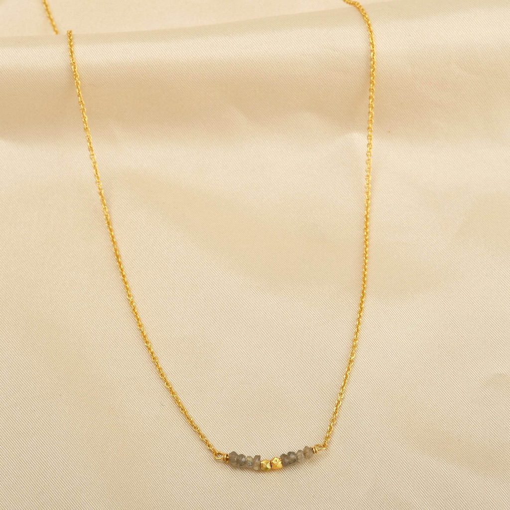 Amazonite and Labradorite Beads Bar Necklaces - La Vitá Jewels