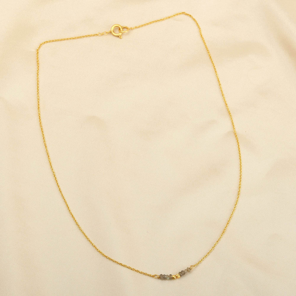 Amazonite and Labradorite Beads Bar Necklaces - La Vitá Jewels