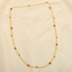 Wooden with Carnelian Beads Necklace - La Vitá Jewels