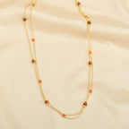 Wooden with Carnelian Beads Necklace - La Vitá Jewels