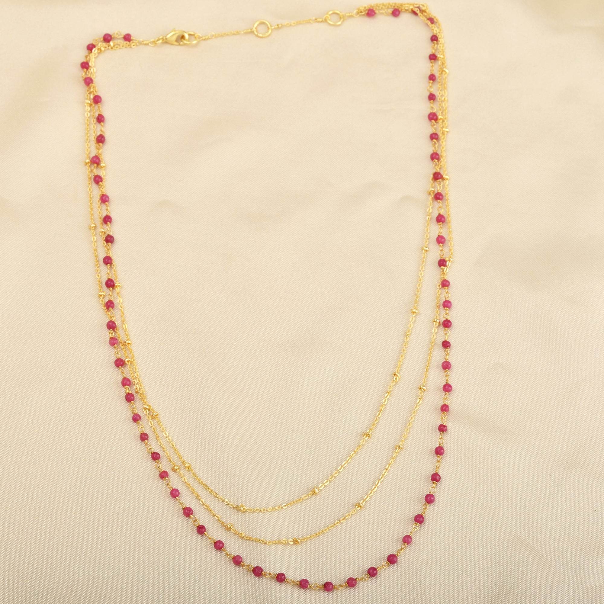 Multi Layered Gemstones Beaded Necklaces - La Vitá Jewels