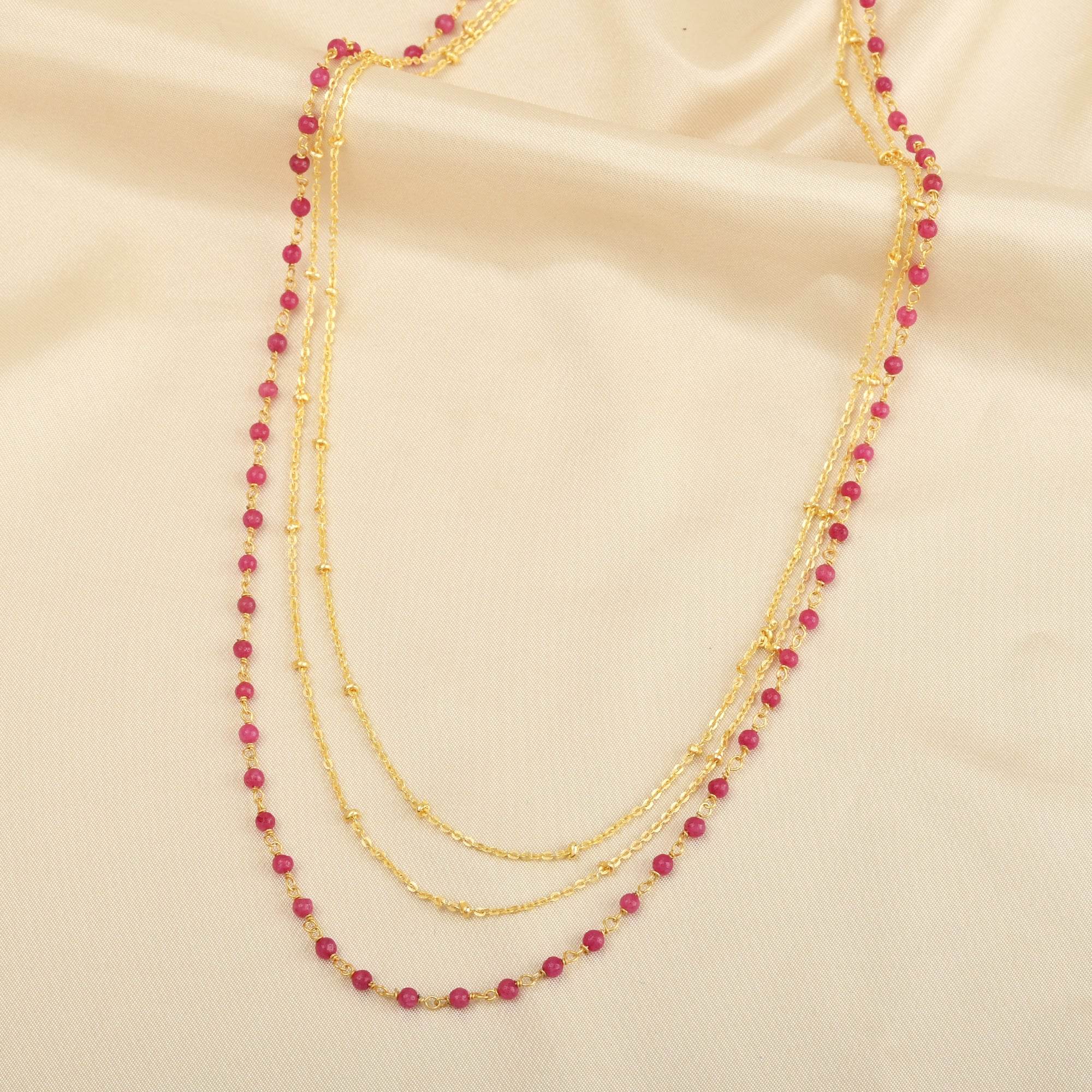 Multi Layered Gemstones Beaded Necklaces - La Vitá Jewels