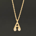 White Cubic Zirconia with A Custom Letter Necklaces - La Vitá Jewels
