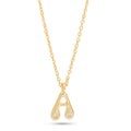 White Cubic Zirconia with A Custom Letter Necklaces - La Vitá Jewels