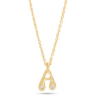 White Cubic Zirconia with A Custom Letter Necklaces - La Vitá Jewels