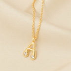 White Cubic Zirconia with A Custom Letter Necklaces - La Vitá Jewels