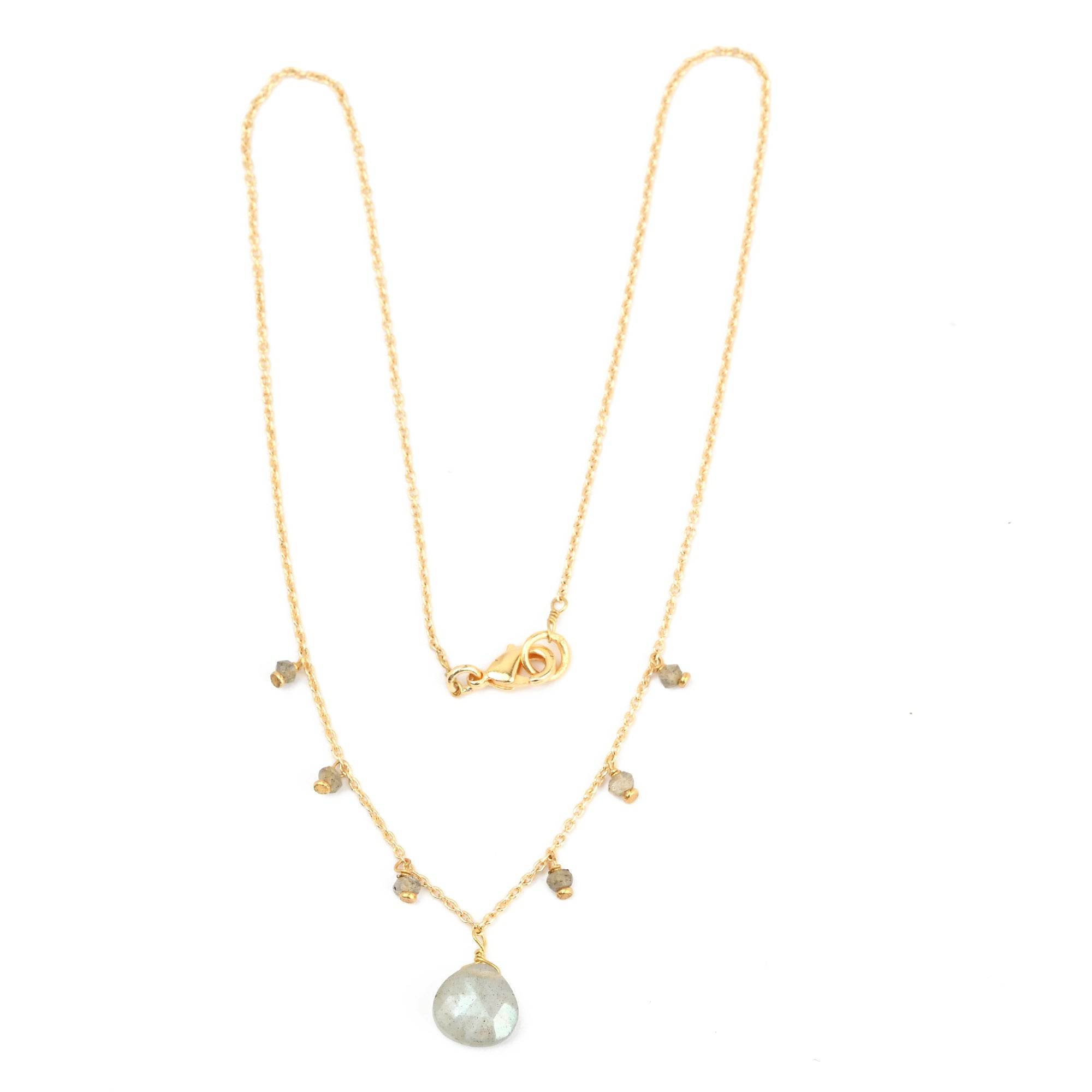 Labradorite with Beads Stone Necklaces - La Vitá Jewels