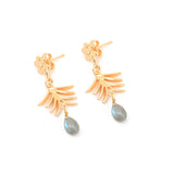 Leaf shape with Labradorite Drop Earrings