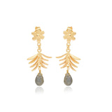 Leaf shape with Labradorite Drop Earrings