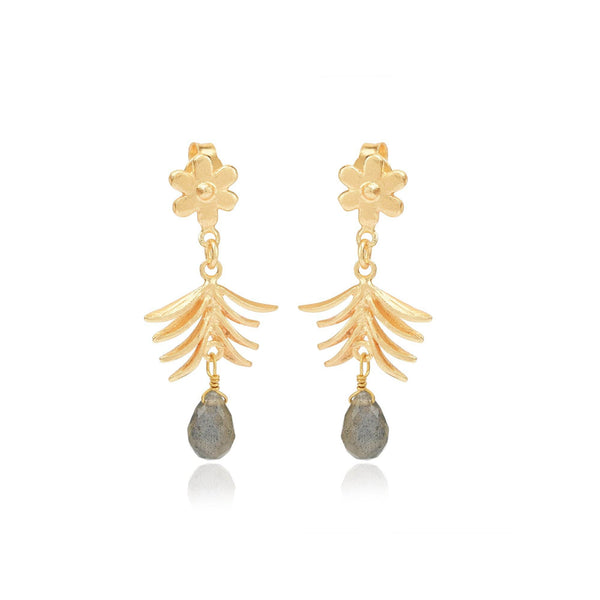 Flora Labradorite Earrings - La Vitá Jewels