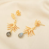 Leaf shape with Labradorite Drop Earrings